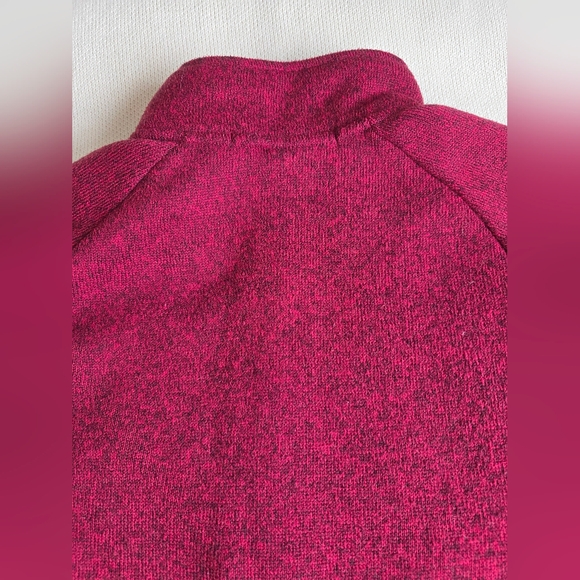 Devon & Jones Raspberry Red Quarter-Zip Fleece Pullover Sweater S Small - Picture 11 of 11
